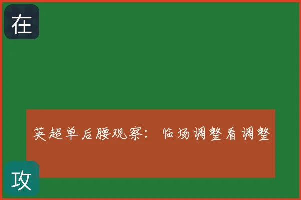 英超单后腰观察:临场调整看调整
